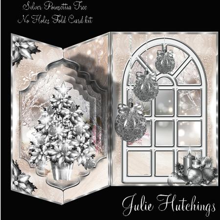 The Silver Poinsettia No Holes Fold Card Kit