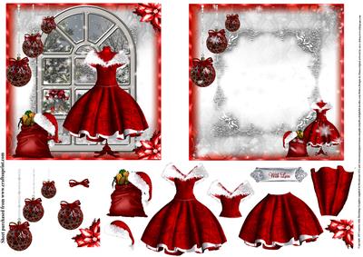 The Christmas Dress Window 5x5 Topper and Insert
