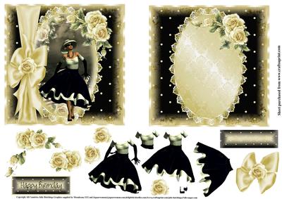 Grace with Black and Cream Polka Dots Topper and Insert