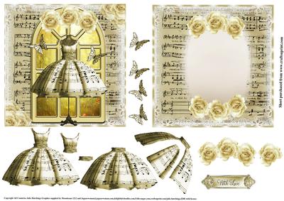 Beautiful Music Dress Topper and Insert 5x5