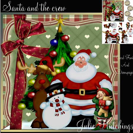Santa and the Crew Card Front Kit