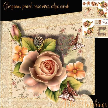 Peach Roses Over the Edge Card