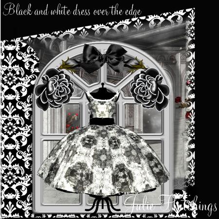 Beautiful Black and White Dress Over the Edge Card