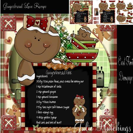Gingerbread Love Recipe Card Topper Kit