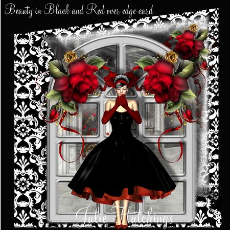 Beauty in Black and Red Vintage Style Over Edge Card