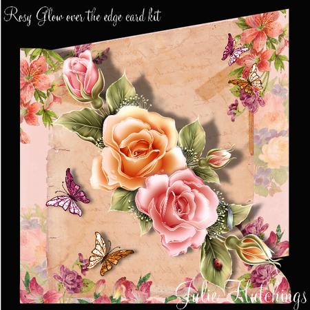 Rosy Glow Over the Edge Card Front Kit