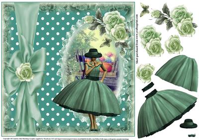 Grace in Teal with Decoupage