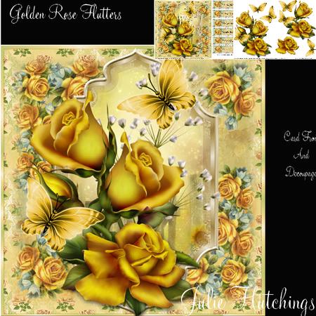 Golden Roses Card Front Kit