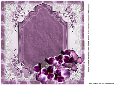 Insert to Compliment Purple Pansy Flutters