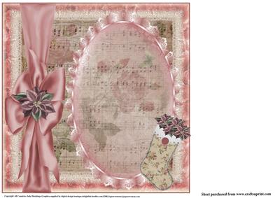 Insert to Shabby Chic Poinsettia Stocking