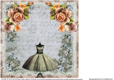 Insert to Compliment Vintage Dress and Peach Roses