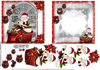 Santa's Gift Cupcake 5x5 Topper and Insert