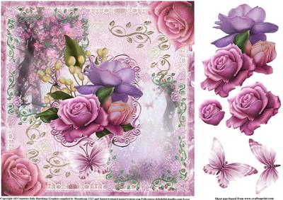 Beautiful Belle Rose Topper 8x8