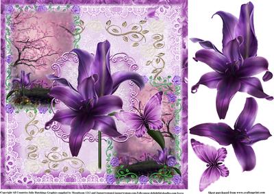 Gorgeous Dark Shadow Purple Lily 8x8