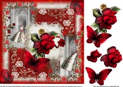 Gorgeous Red Rose 8x8 Topper