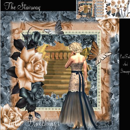The Stairway Card Front and Decoupage Kit