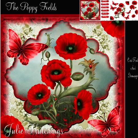 The Poppy Fields Card Front Mini Kit