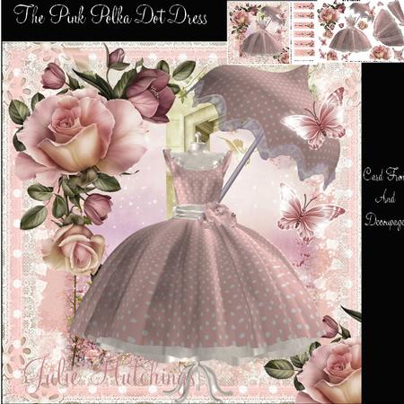 The Pink Polka Dot Dress Card Front Kit