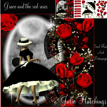 Grace and the Red Roses Card Front Kit