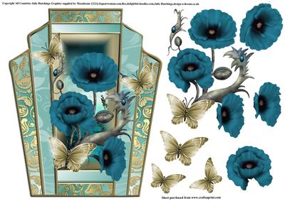 Beautiful Poppy in Art Deco Style