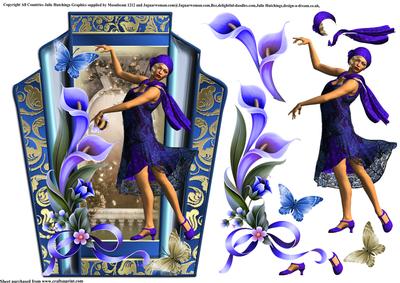 Flapper Girl in Peacock Blue Topper