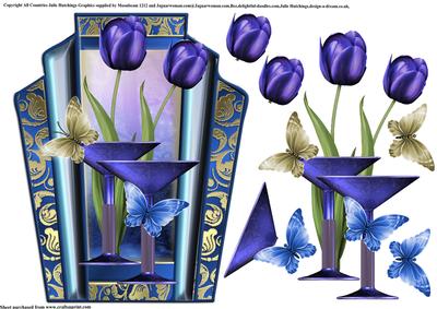 Gorgeous Tulips and Glasses in an Art Deco Frame
