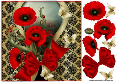 The Red Bow Poppies Topper