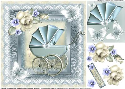 Gorgeous Baby Boy Pram Topper