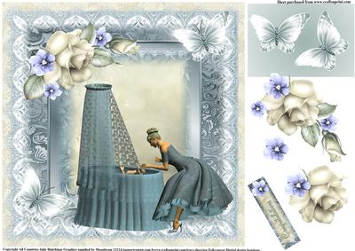 Vintage Style Mother and Baby Boy Crib