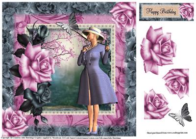 Pink Roses and Blue Polka Dot Beauty