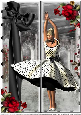 Polka Dots and Petticoats Large Dl Card
