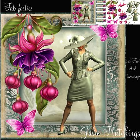 Fab Forties Card Front and Decoupage