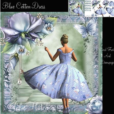 The Blue Cotton Dress Card Front Kit