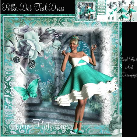 Beauty in a Polka Dot Teal Dress Kit
