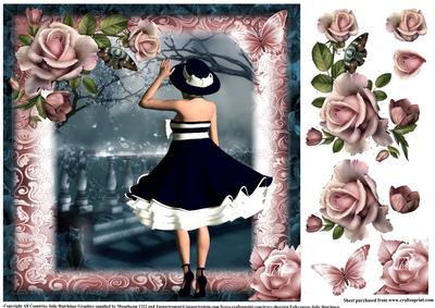 Beautiful Navy Blue and White Dress Topper