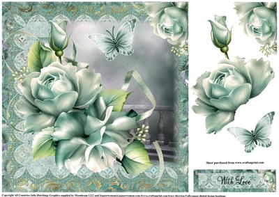 Gorgeous Teal Roses Topper