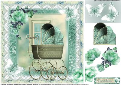 Vintage Baby Boy Pram in Mint