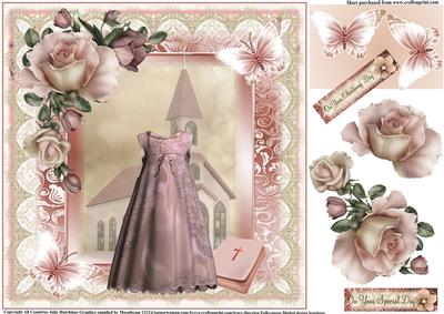 Vintage Style Christening Girl Topper
