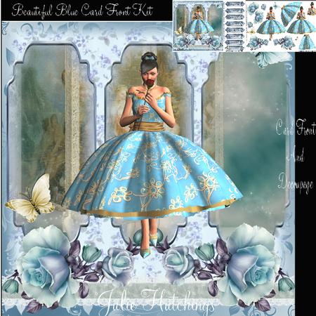 Beautiful Blue Card Front Kit