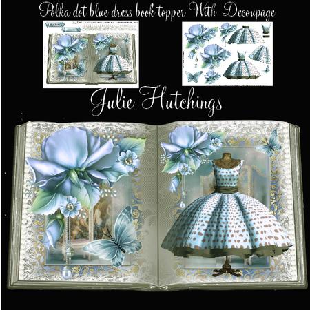 Beautiful Polka Dot Blue Dress Book Style Topper