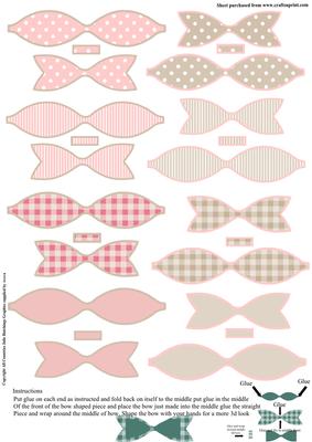 Beautiful Pink and Beige Paper Bows