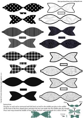 Beautiful Black and White Paper Bows