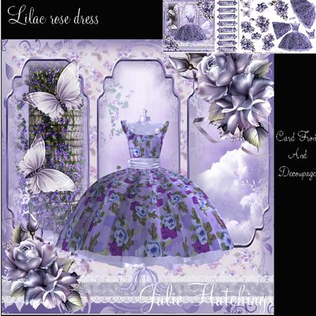 The Lilac and Rose Dress Card Front Kit