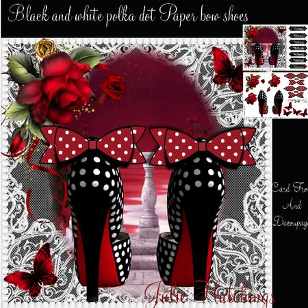 Black and White Polka Dot Shoes with Paper Bows