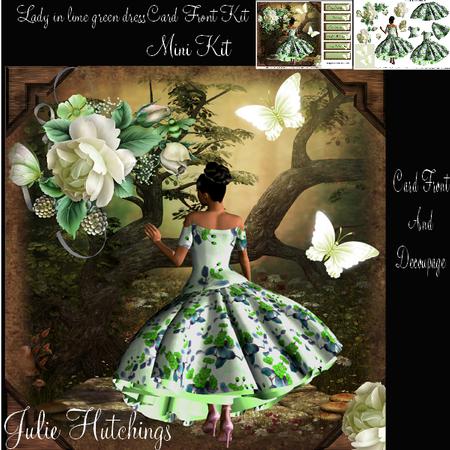 1950's Lady in a Lime Green Dress Card Front Kit