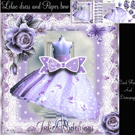 Lilac Dress with Paper Bow Card Front