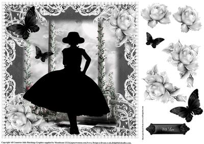 1950's Lady Black and White Topper