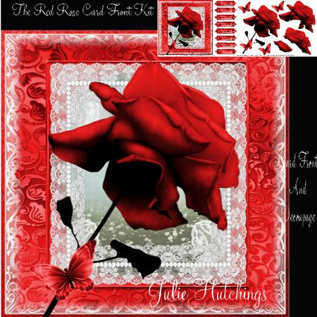 The Red Rose Card Front Kit