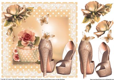 Polka Dots Cupcake and Shoes Topper