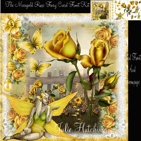 The Marigold Yellow Rose Fairy Card Front Kit
